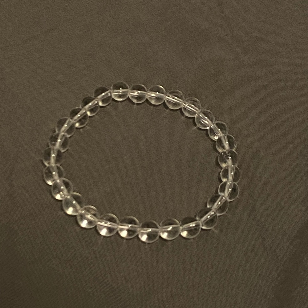 Madagascar Clear Quartz Crystal Stretch Bracelet